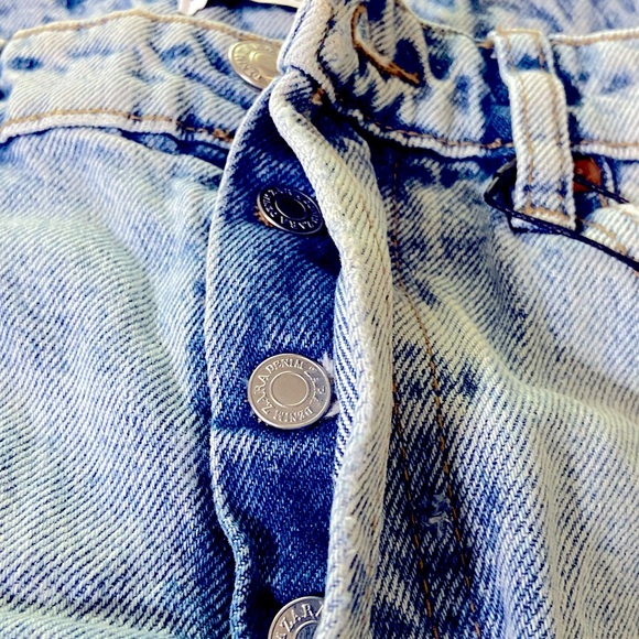 ZARA High RISE Cropped Straight Fit Raw Hem 5-Pocket Women’s Jeans Sz 40 (US 8) - Picture 6 of 11